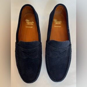 Allen Edmonds navy suede loafers